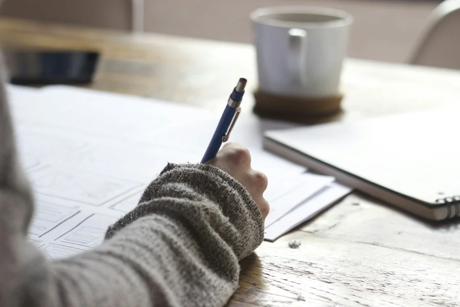 Working through notes during a focused study session